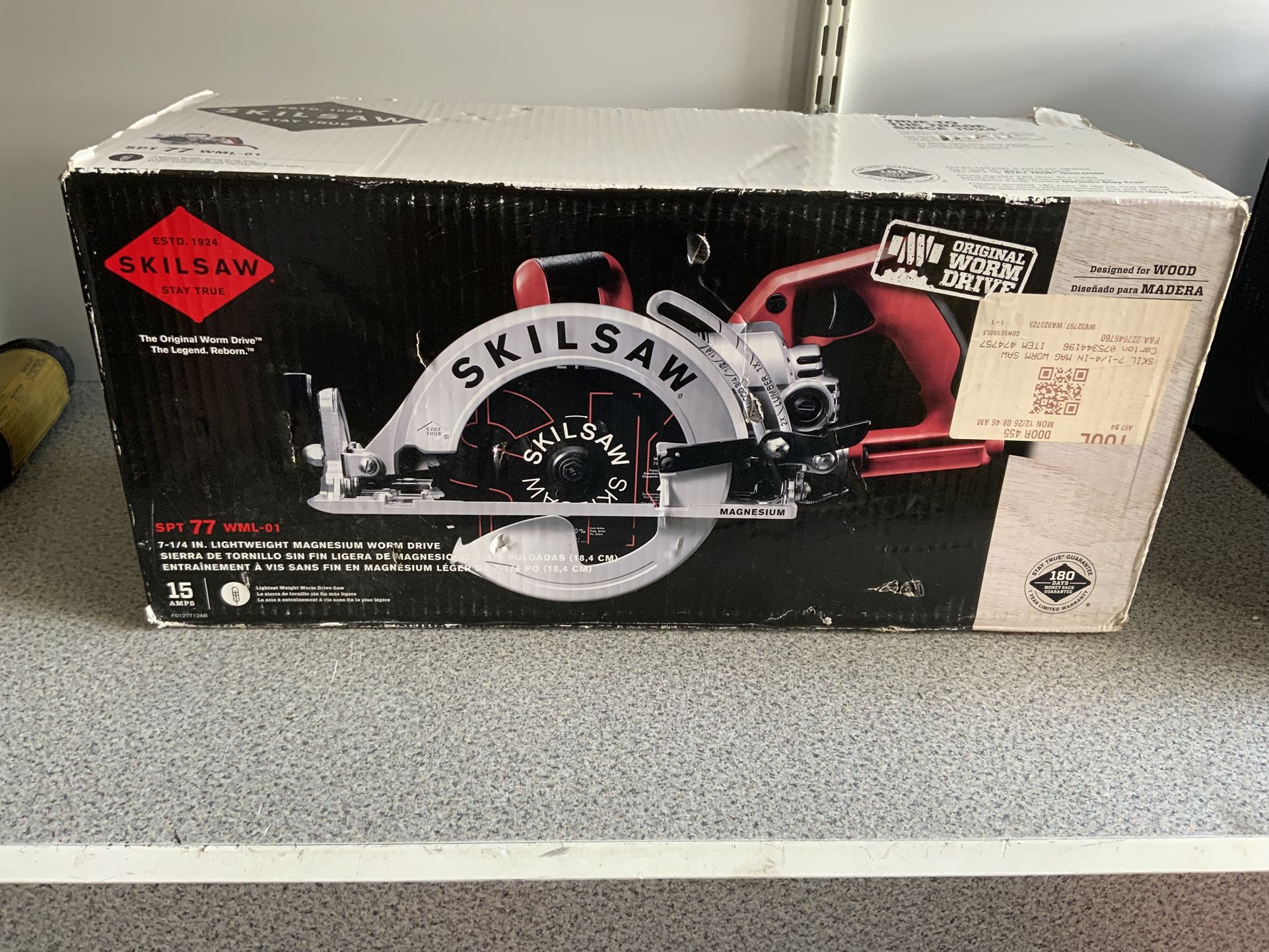 Skilsaw Worm Drive Electric Circular Saw 7 1/4 Inch