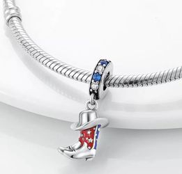S925 Country Boots Bracelet Gem