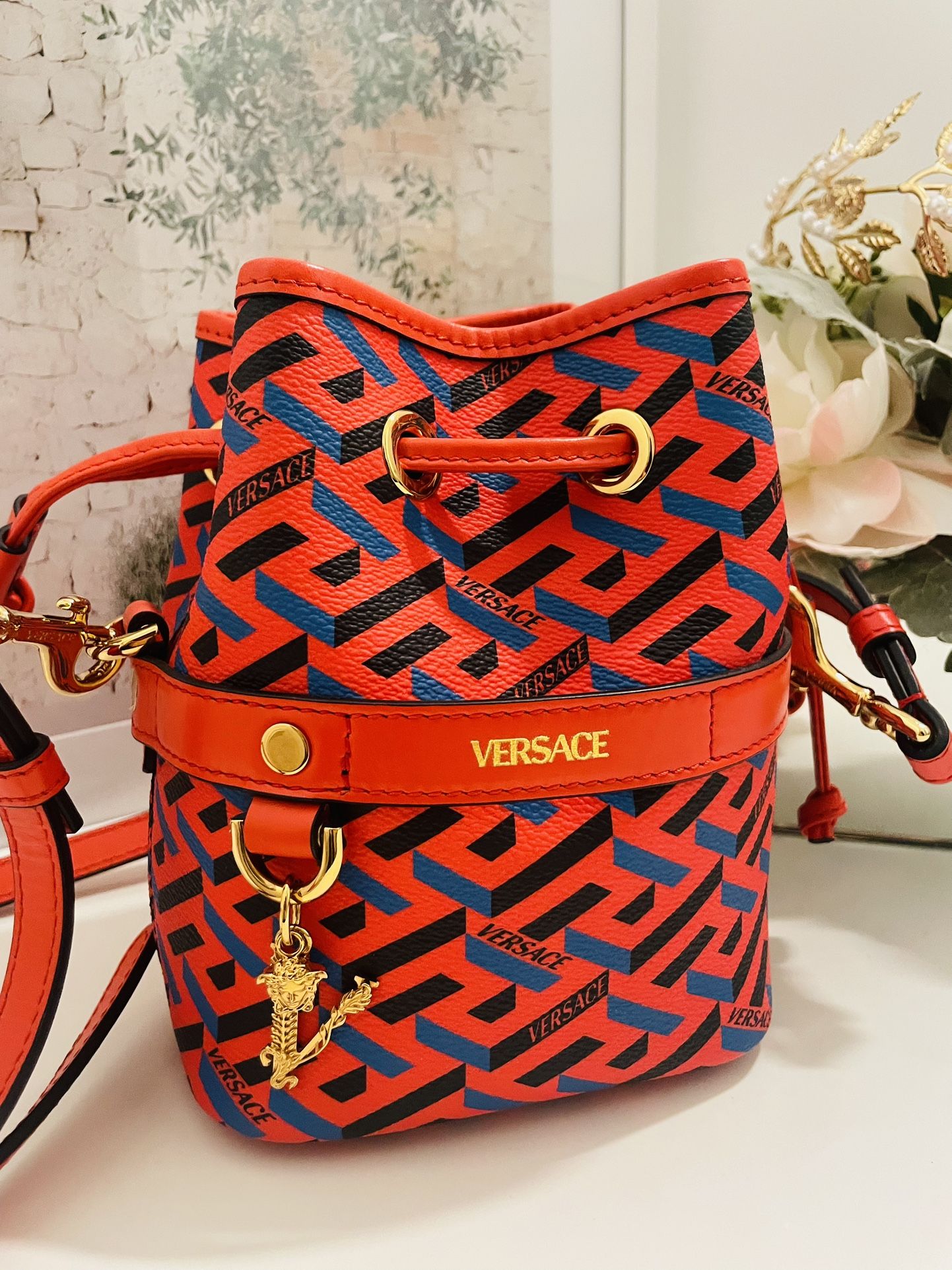 Vintage Real versace Bag Red And Blue
