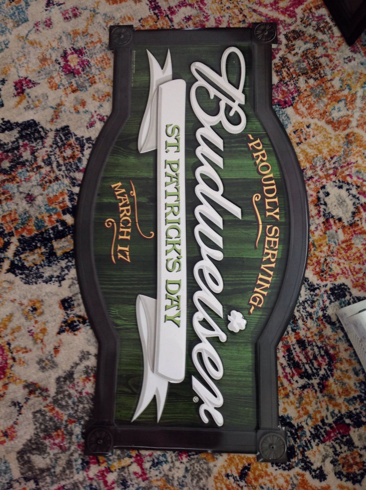 Budweiser beer sign st Patrick day