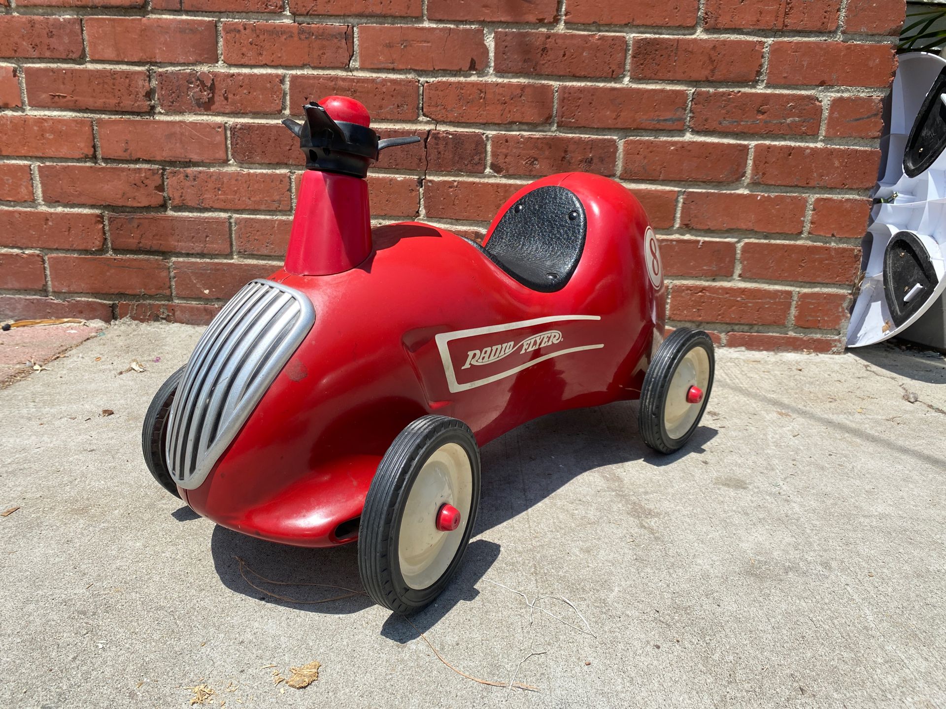Radio Flyer Vintage Little Red Roadster Push Race Car 8 Kids Toy for