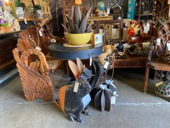 Various vintage and industrial modern items