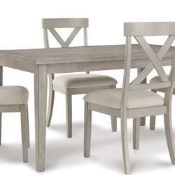 Parellen Gray Dining Table and 4 Chairs