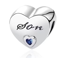 .925 Sterling Silver Heart Shape Charm