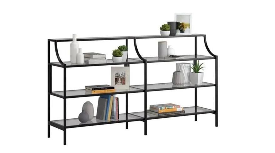 Console Table with Glass Shelves