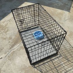 Dog Cage Crate With Pad And Bowl