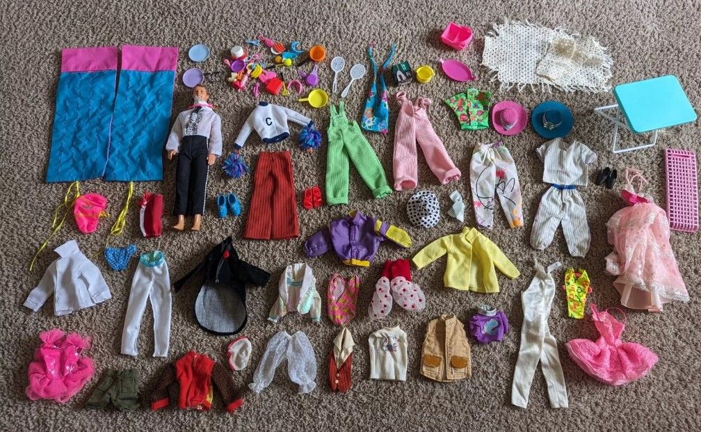 Vintage Barbie/Ken Doll and Clothes Lot