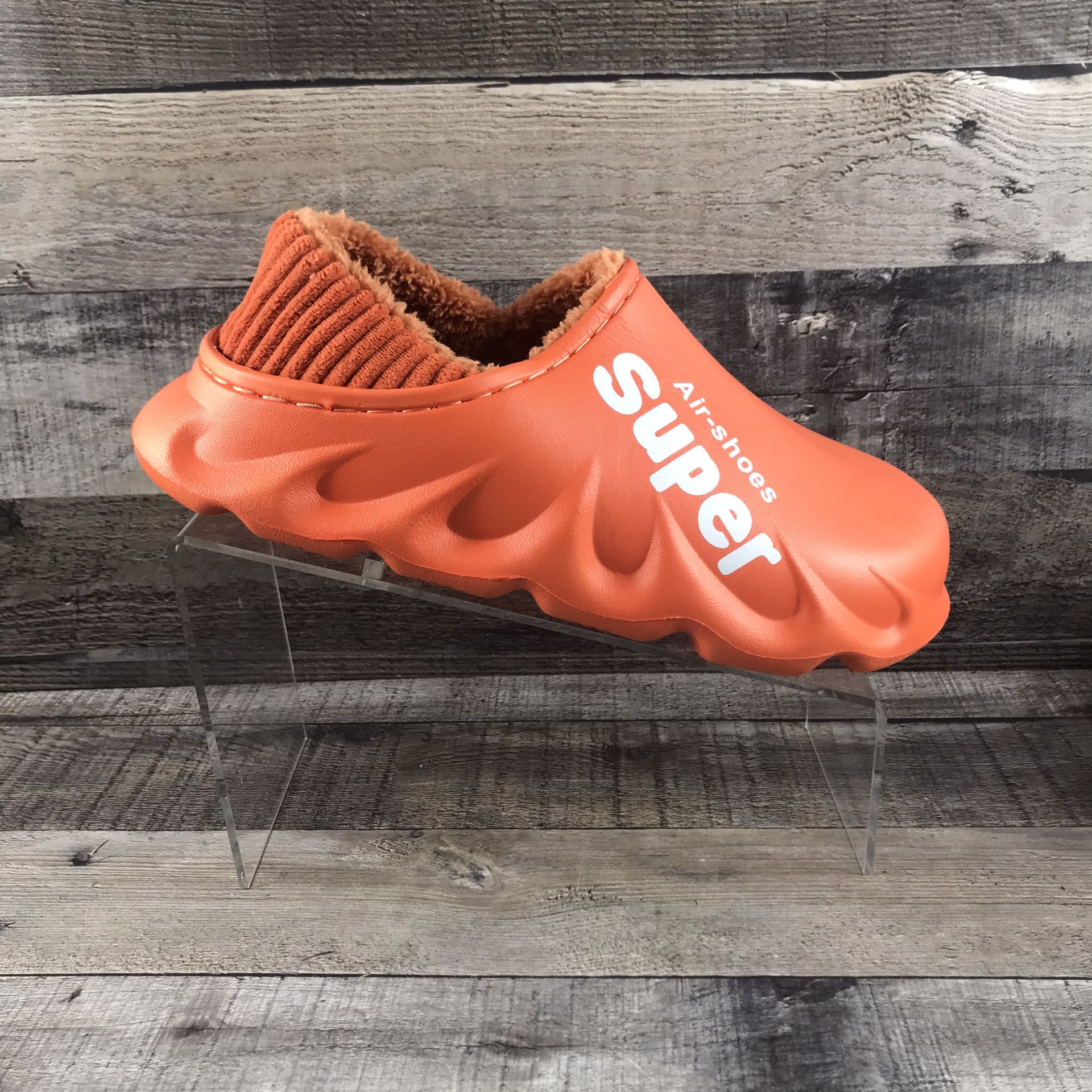 Air Shoes Super Wm’s Waterproof Orange Fury Winter Clog Slip On Slippers Size 40(9.5)