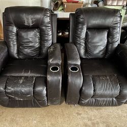 Recliners with two cup holders