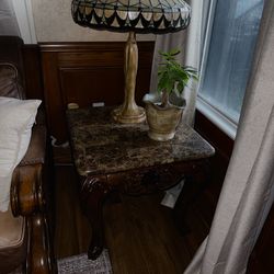 Beautiful Marble and wood end table
