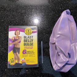Gold Gym Blast Belly Bulge DVD Plus Purple Inflatable Ball