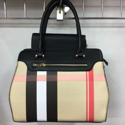 Plaid Handbag with Wallet