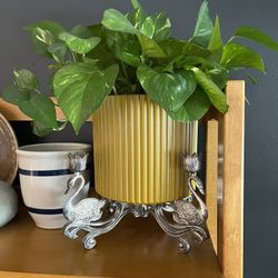 Silver Swan Candelabra/Plant Stand
