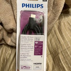 New Philips 6feet Micro USB To HDMI Cable