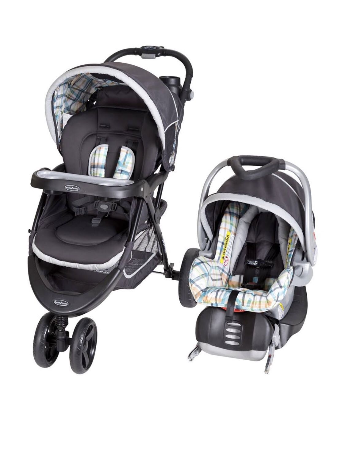 Baby trend Plaid stroller and car seat combo