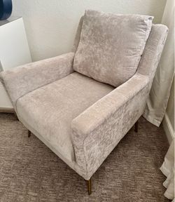 Grey velvet chair