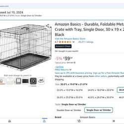 Dog Crate/kennel With Bed Included. NEW!