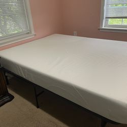 Full Size Foam Mattress With Folding Metal Frame 