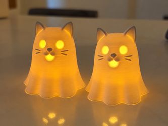 3D Printed Cat Ghost Figurine(Set of 2)