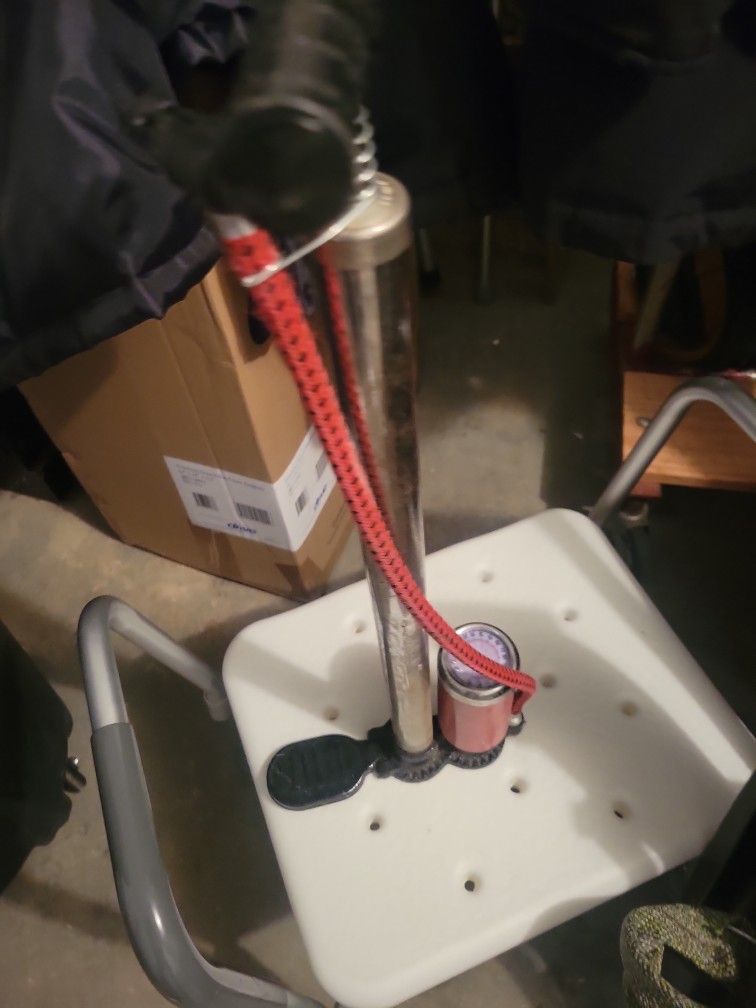 bicycle pump and windshield wiper fluid