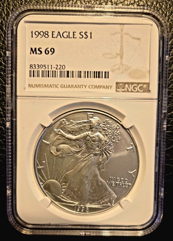 1998 MS69 Silver Eagle S$1