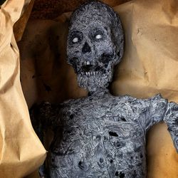 Grey Scale Custom Zombie Skeleton for Halloween