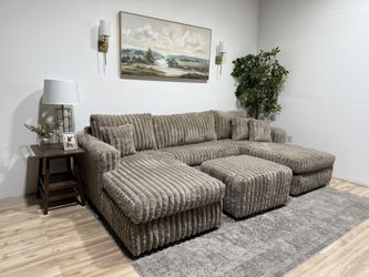 Sectional Couch Double Chaise & Ottoman