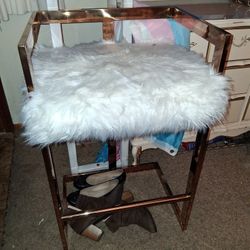 Bar Stool Gold And White 