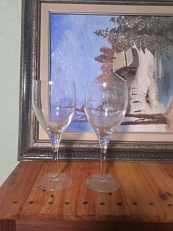 Clear Glass Wine Glasses Set of 2