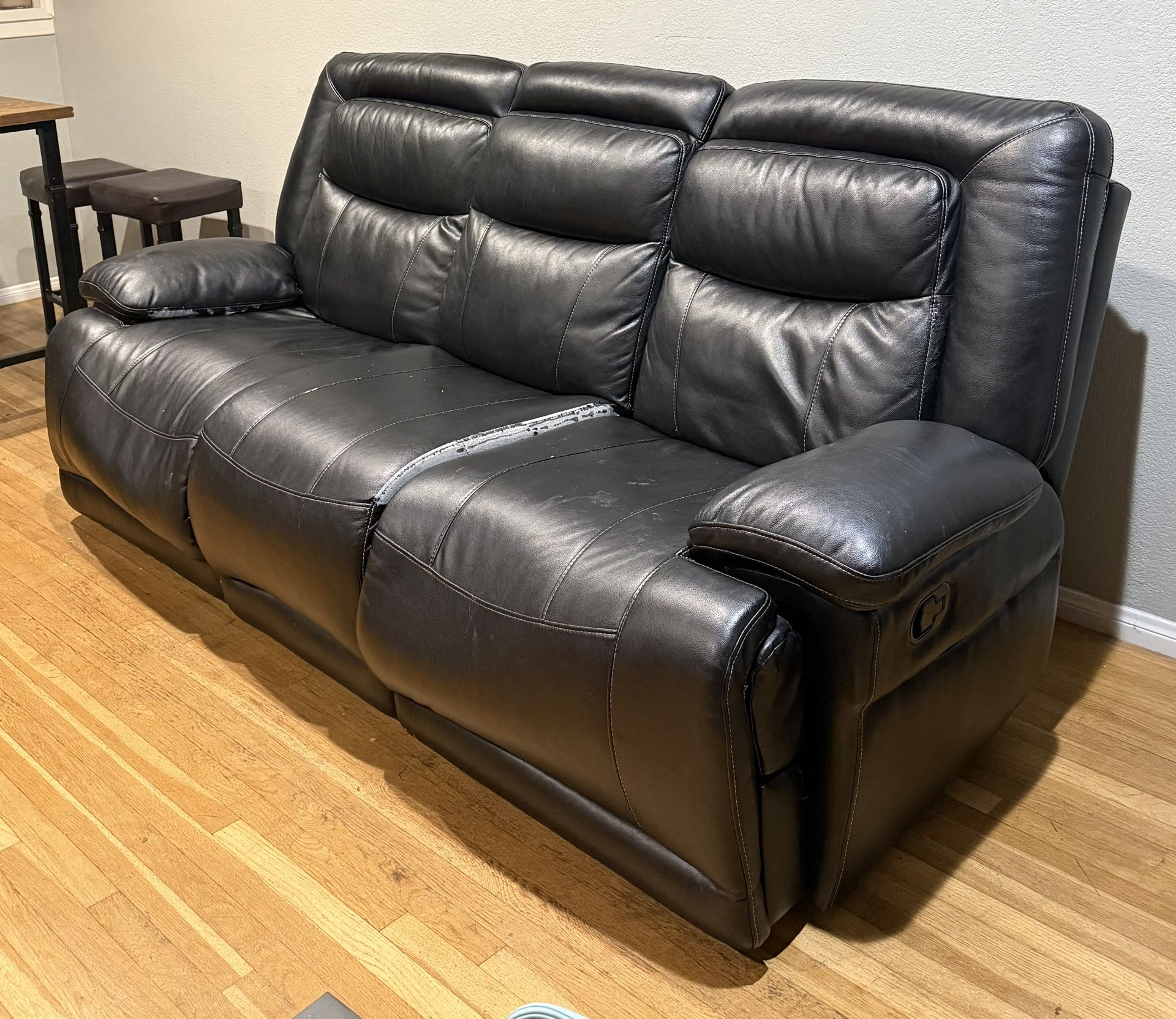 Black Faux Leather Recliners