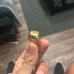 14k Gold Singlet Ring With 1 Dollar 1852 Gold Coin 