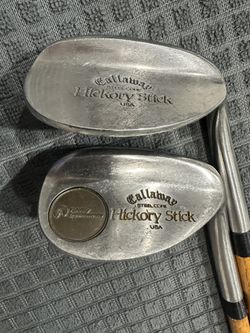 Callaway Hickory Stick Golf Club Steel Core 2nd & 3rd Wedges (56* & 59*) Wooden Shaft  (EUC) !!!
