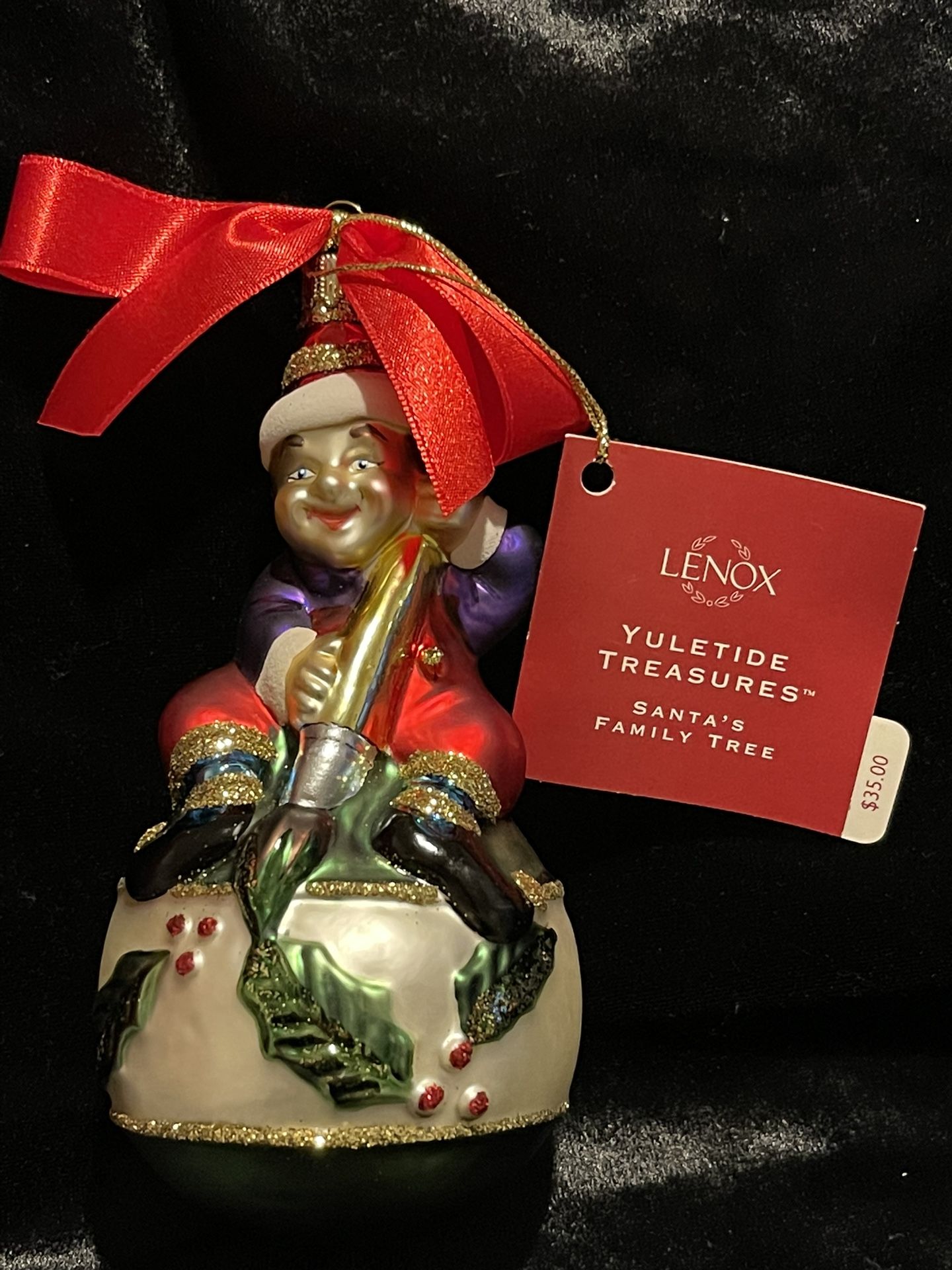 NIB Lenox Santa’s Family Ornament Elf With A Brush