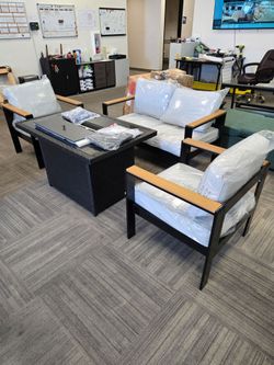 Outdoor Patio Furniture Set with Fire Pit Table.brand new in box.
