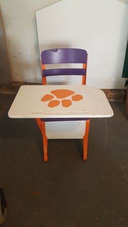 Hand painted Clemson desk