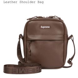 Supreme Leather Shoulder Bag Brown  