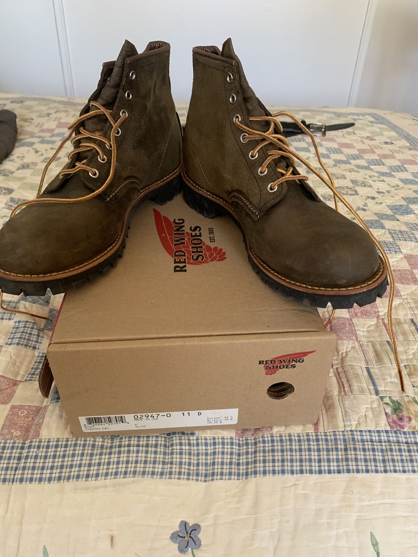 New!!! Red Wing Round Toe Boot Olive Brown- 2947 11 D