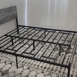 Metal Bed Frame And Mattress Headboard Queen 