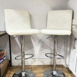 Adjustable White Stool