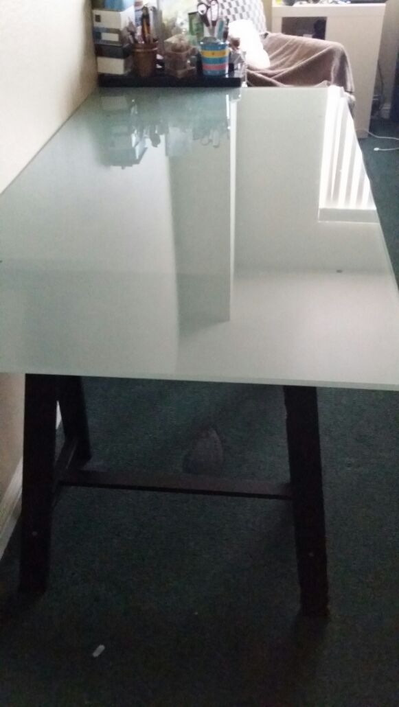 IKEA- glass top Glasholm/oddvald table. Frosted
