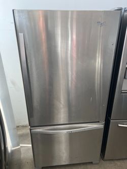 Whirlpool stainless steel bottom freezer refrigerator -free delivery 