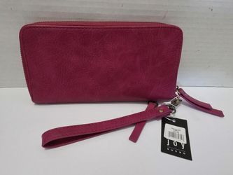 Joy Susan Women Zip Around Wallet/Wristlet Pink
