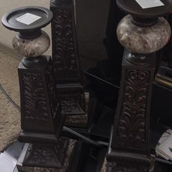 3 Granite Candle Holder 