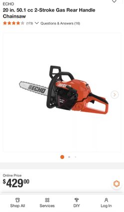 Brand New 20in 2-Stroke Gas Chainsaw