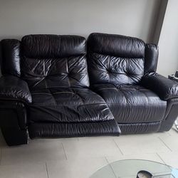 Brown Reclining Leather Sofa 2 Seats SALE