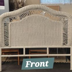 Vintage Wicker Full  Size Headboard 