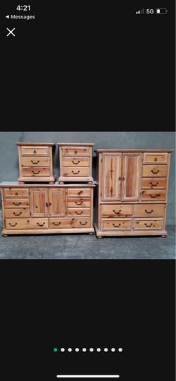 Solid Wood Bedroom set- dresser, armoire, 2 nightstands