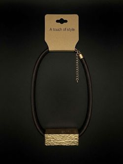 Gold Bar Pendant Statement Necklace