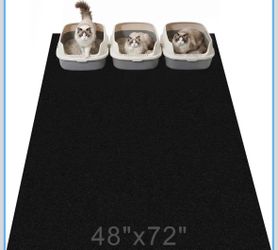 Extra Large Cat Litter Mat 48" x 72", Anti-Tracking Waterproof Rubber Mat for Multiple Indoor Cats, Non-Slip Litter Trapper, Easy Clean Jumbo Size Mes