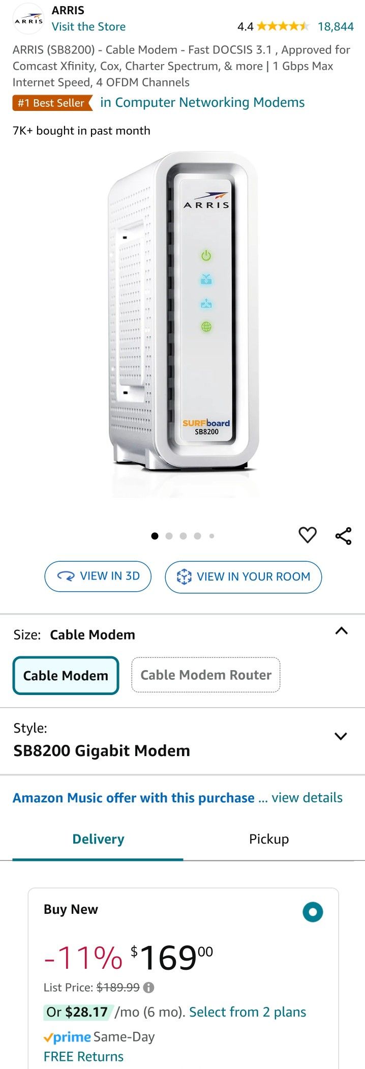 ARRIS (SB8200) - Cable Modem